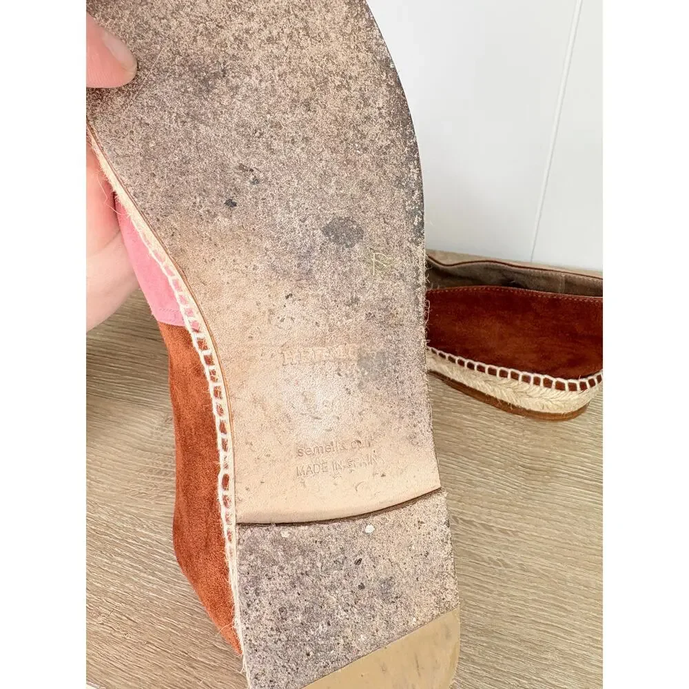 Hermes Joven Pink Suede Espadrilles Size 9 Slip On Casual Shoes